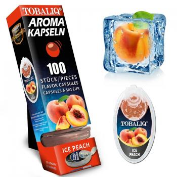 ICE PEACH Aromakapseln Tobaliq Packung mit 100 Kapseln für Zigaretten, Zigarillo